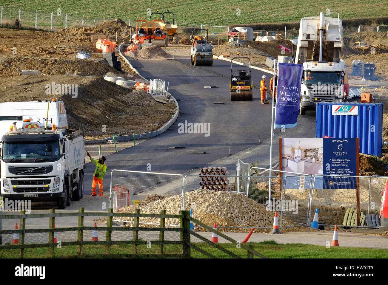 Construction of new road for access to a building site, Grantham