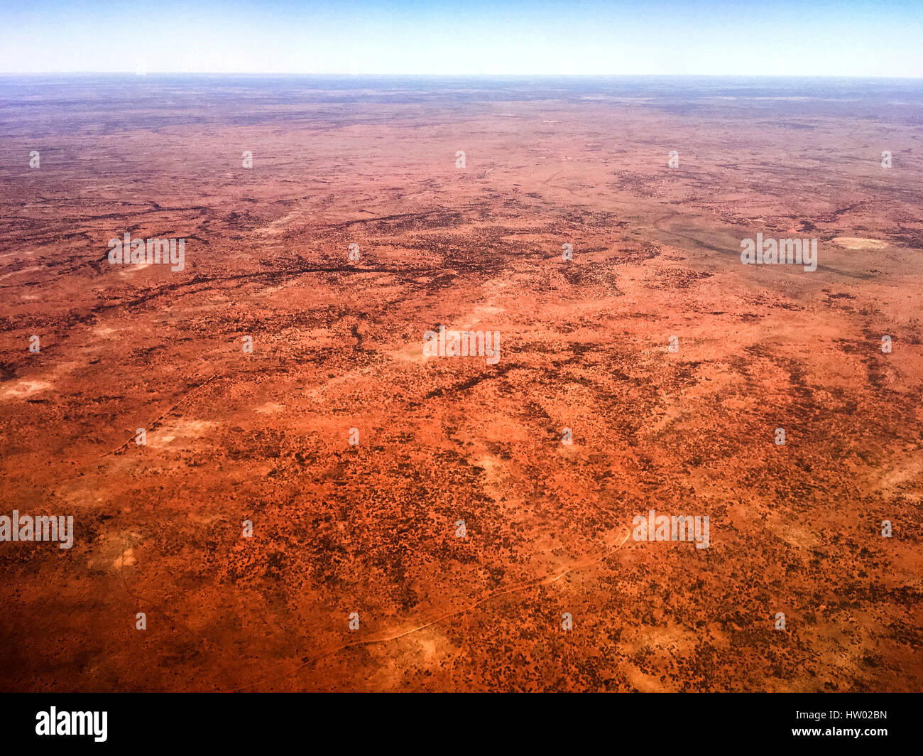Landscape. Desert House, Alice Springs, Australia. Architect: Dunn Hillam Architects, 2014. Stock Photo