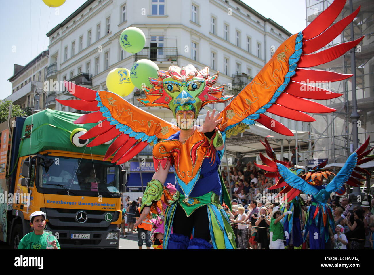 Berlin, Germany, June 8th, 2014: Dancer groups celebrate the Carnival oOf Cultures. Stock Photo