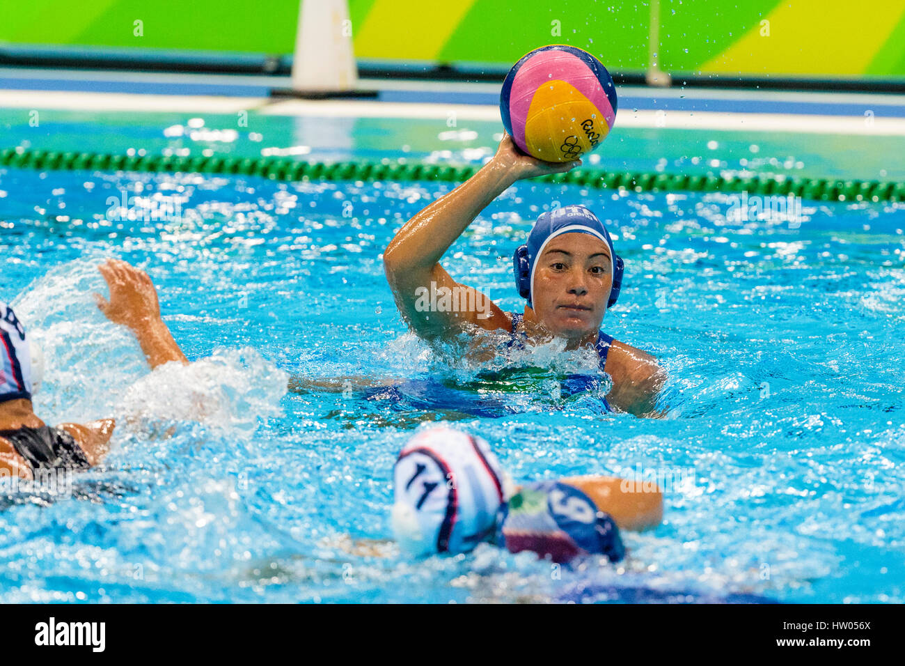 Rio de Janeiro, Brazil. 19 August 2016  Roberta Bianconi (ITA) competes in the women's water polo gold medal match vs. USA at the 2016 Olympic Summer  Stock Photo