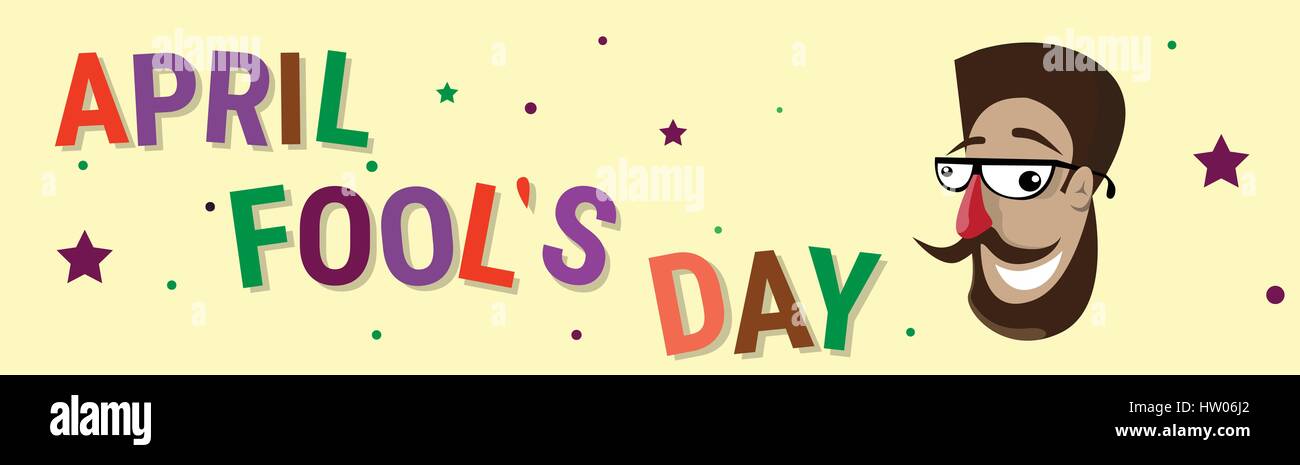 First April Fool Day Happy Holiday Greeting Card Stock Vector Image ...