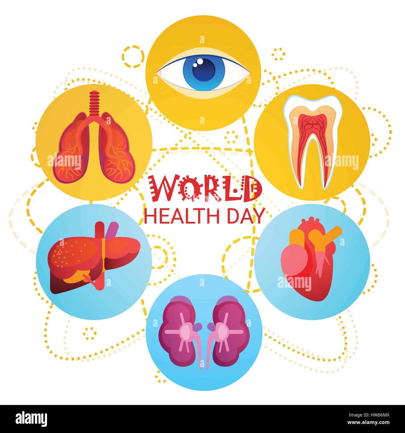 Health World Day Global Holiday Banner Greeting Card Stock Vector