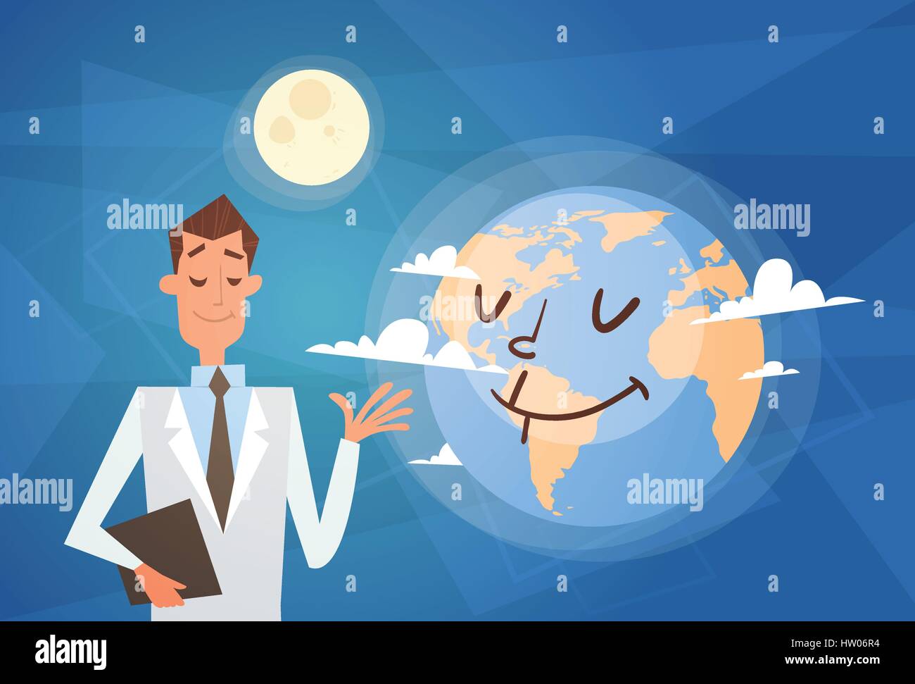 Medical Doctor Earth Planet Health World Day Global Holiday Banner