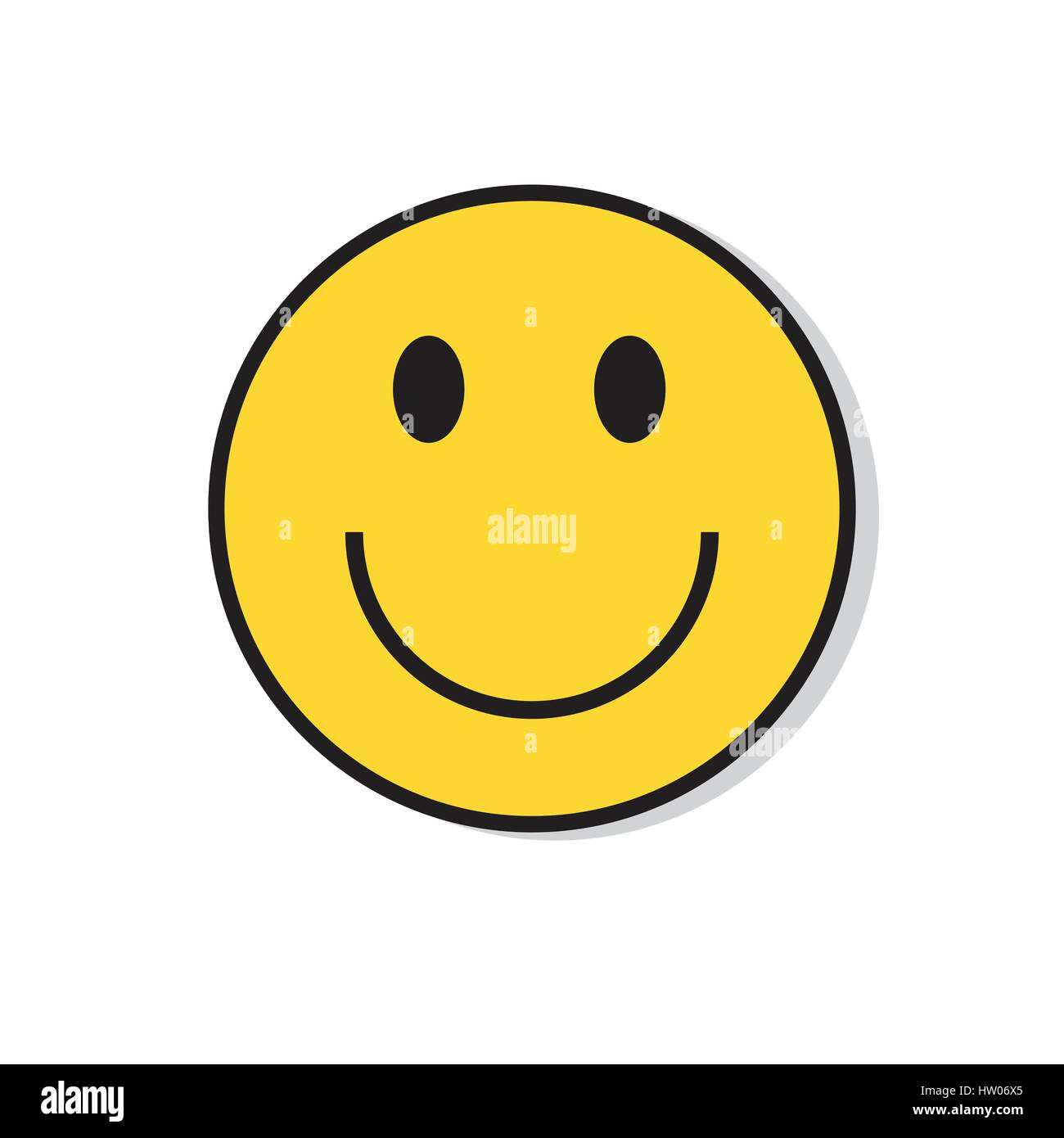 Yellow Smiling Face Positive People Emotion Icon Stock Vector Image ...