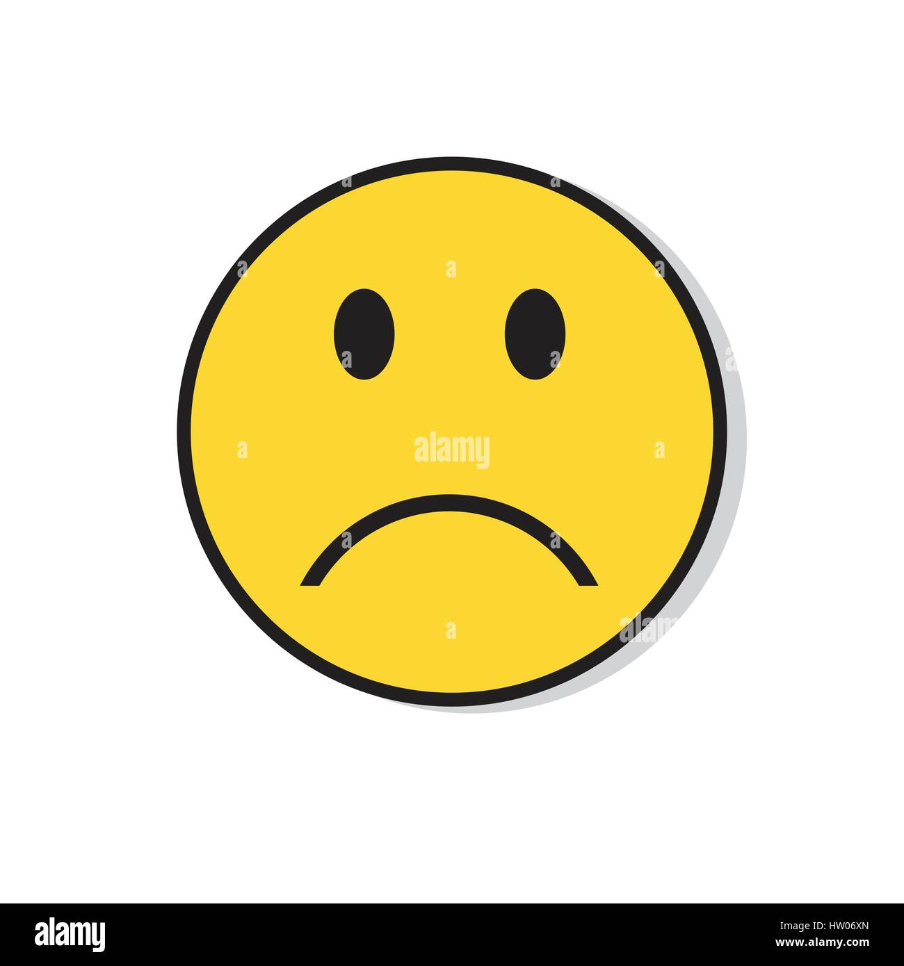 Yellow Sad Face Negative People Emotion Icon Stock Vector Image & Art