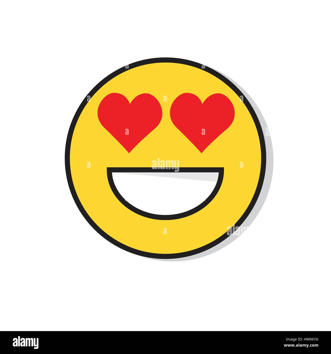 Yellow Smiling Face Positive People Emotion Icon Stock Vector Image ...