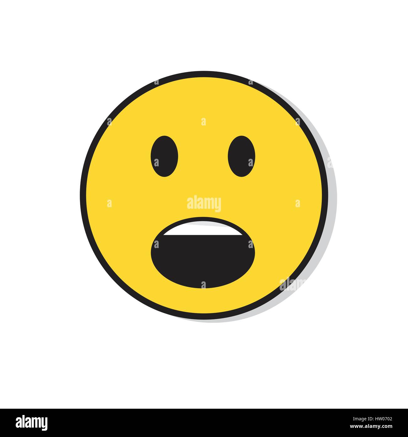 Yellow Sad Face Shocked Negative People Emotion Icon Stock Vector Image