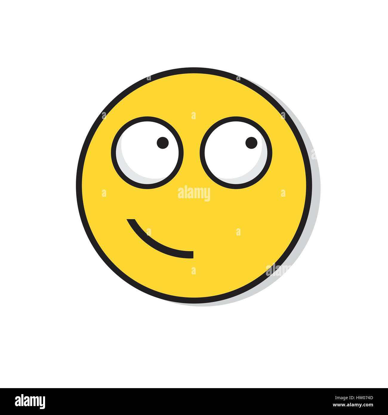 Yellow Smiling Face Positive People Emotion Icon Stock Vector