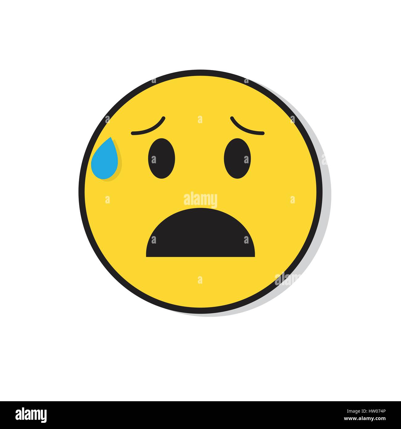 Yellow Sad Face Shocked Negative People Emotion Icon Stock Vector Image And Art Alamy 