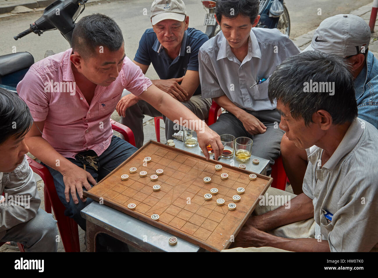 Men playing board game, Hoi An (UNESCO World Heritage Site), Vietnam Stock Photo Alamy