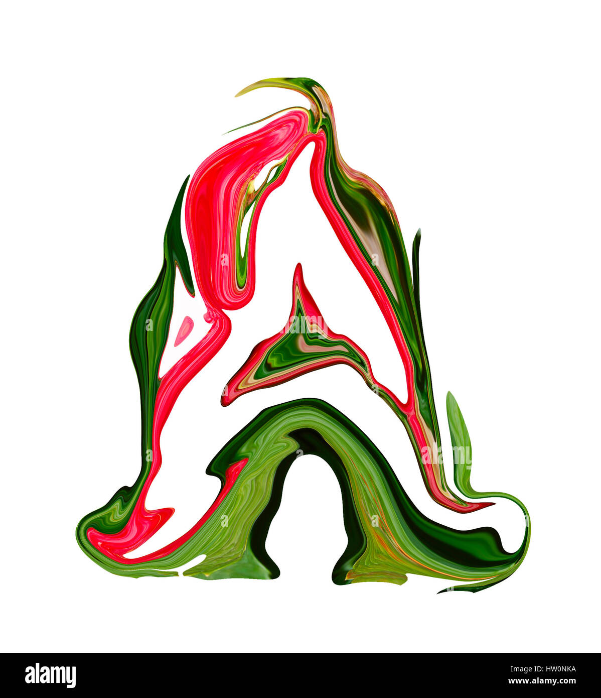 Painted letter A on a white background Stock Photo - Alamy