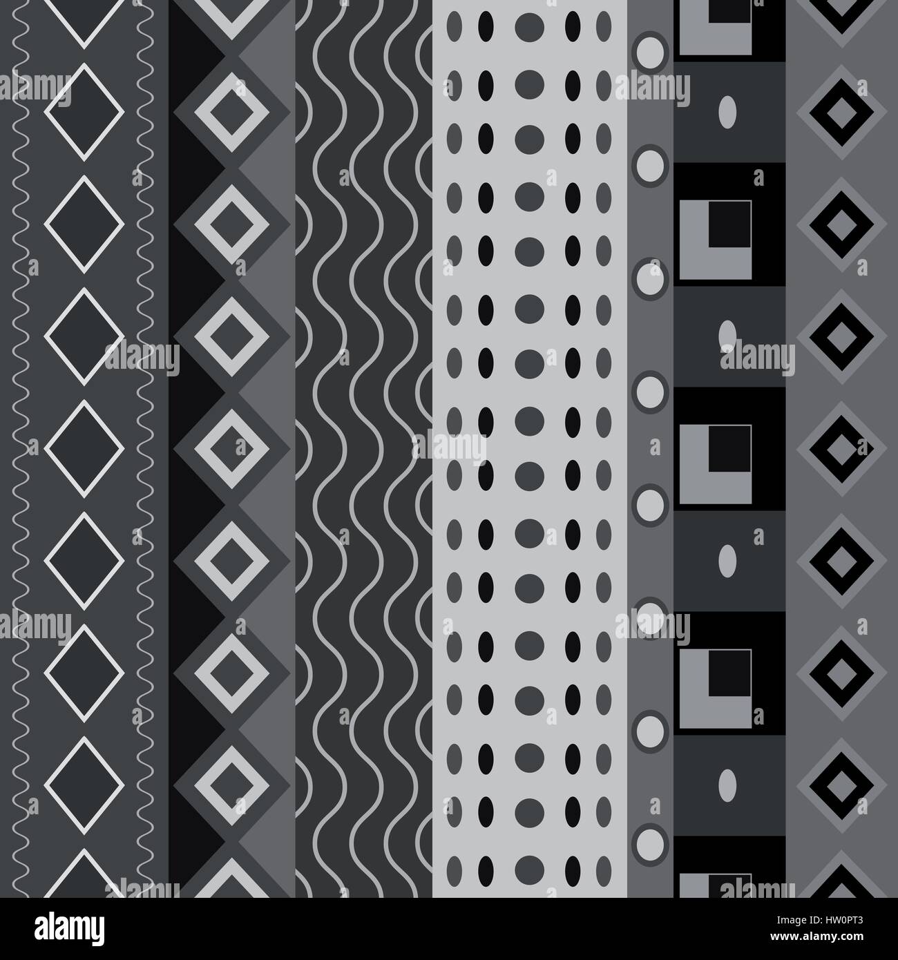 Black white seamless shapes pattern Stock Vector Image & Art - Alamy