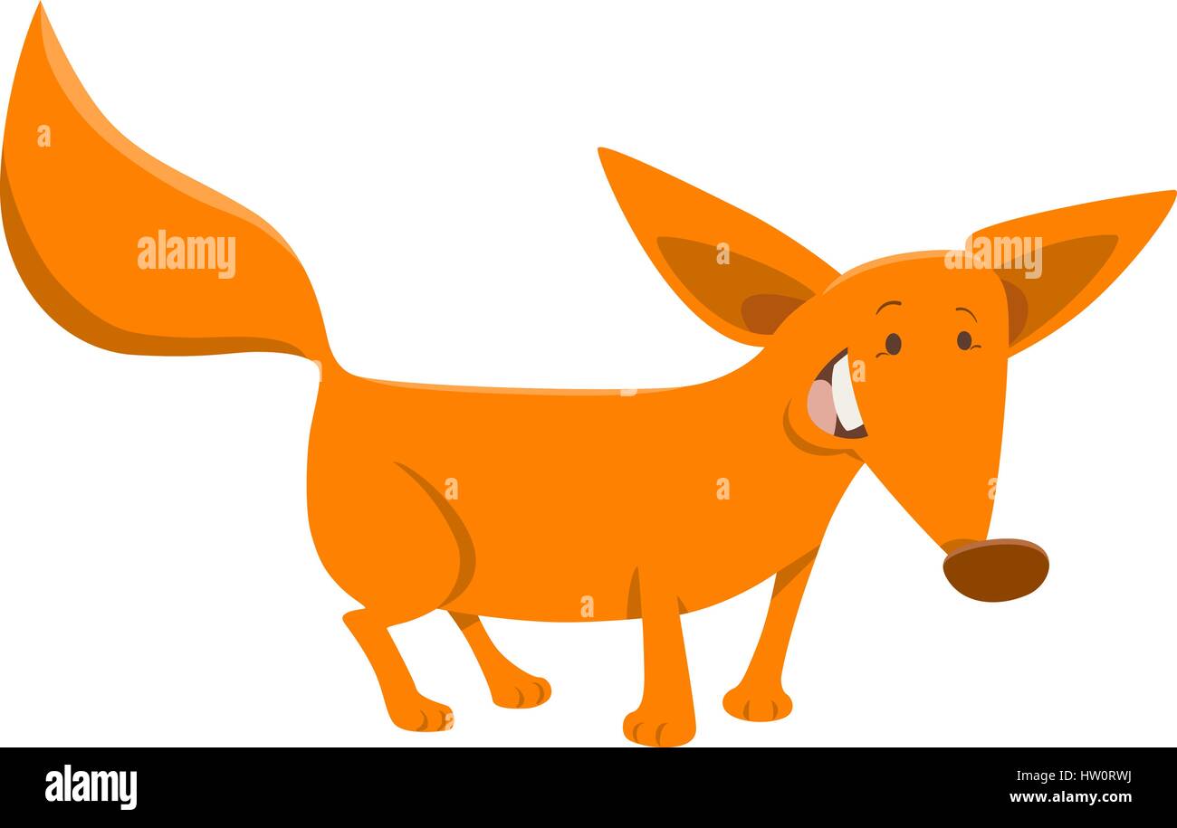 Cartoon Illustration of Cute Red Fox Animal Character Stock Vector ...