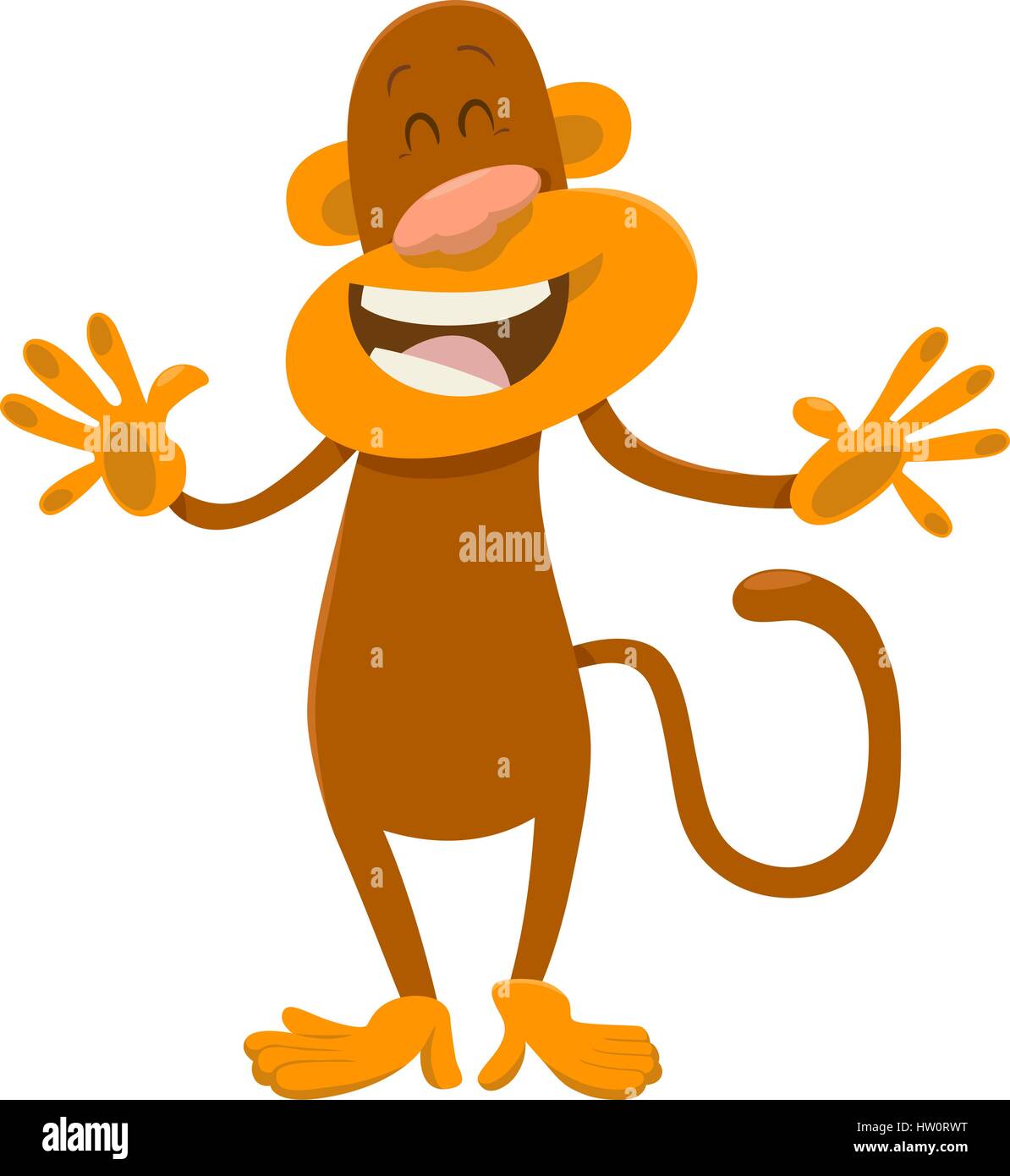 Cartoon Illustration of Cute Monkey Animal Character Stock Vector Image ...