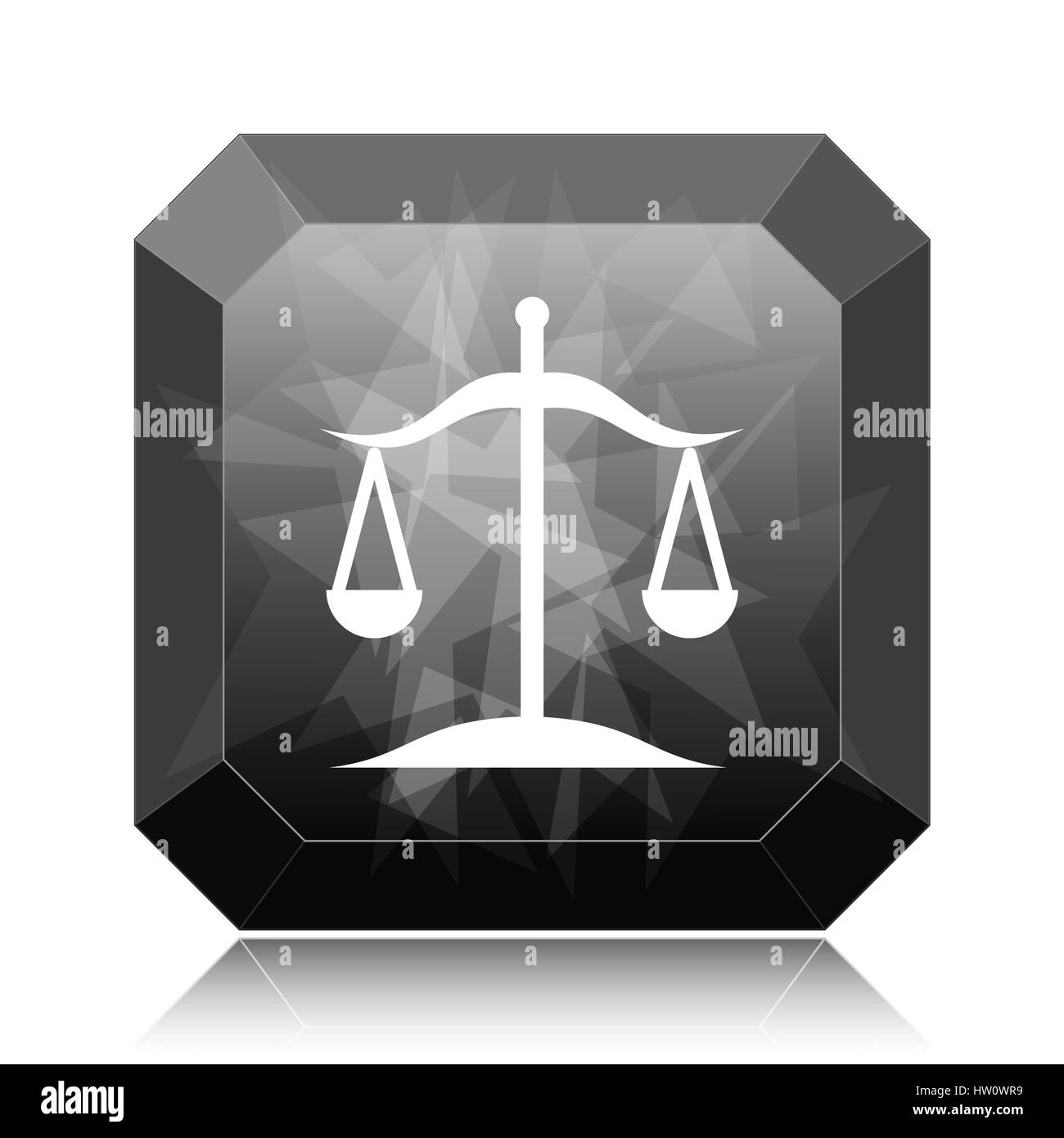 Balance icon, black website button on white background Stock Photo - Alamy