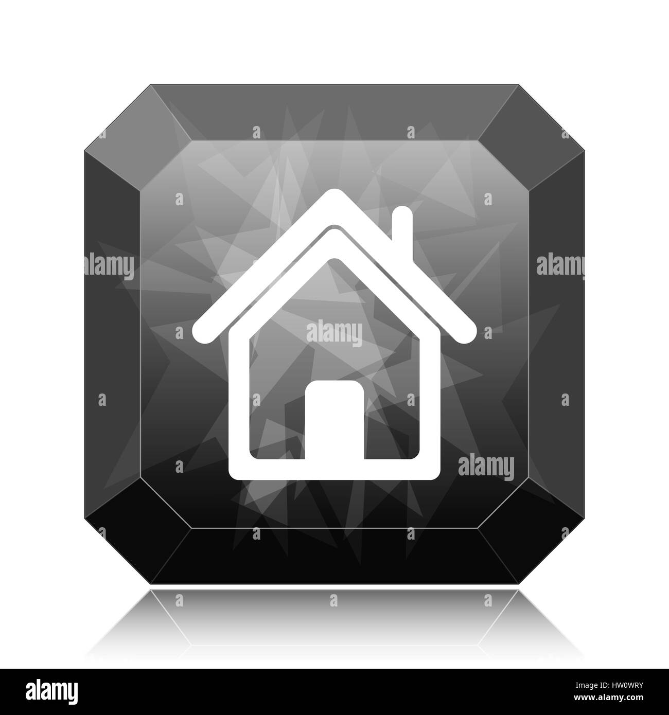 Home icon, black website button on white background Stock Photo - Alamy