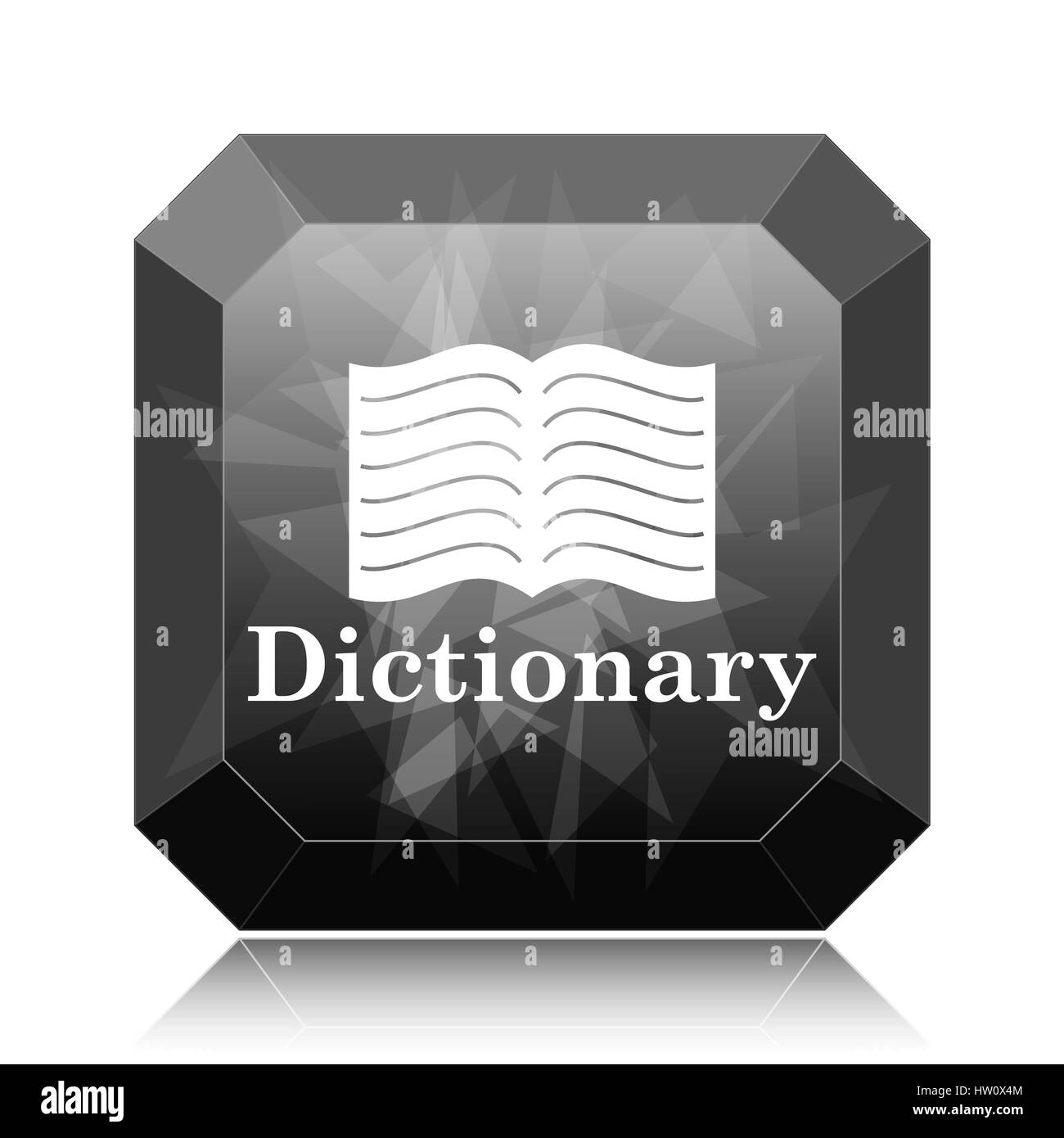 Dictionary icon, black website button on white background Stock Photo ...
