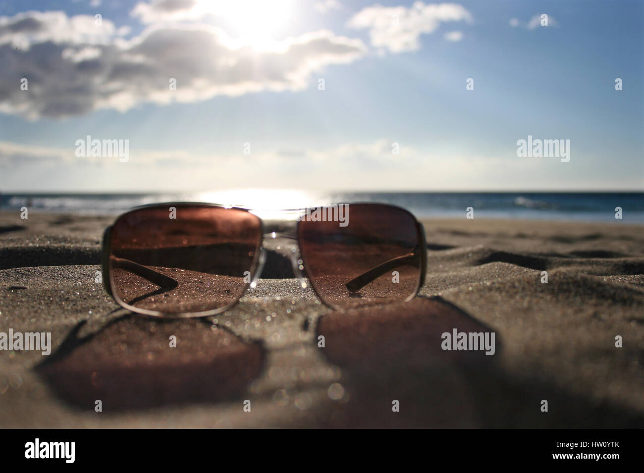 Sunglasses on a beach in Hawaii Stock Photo Alamy