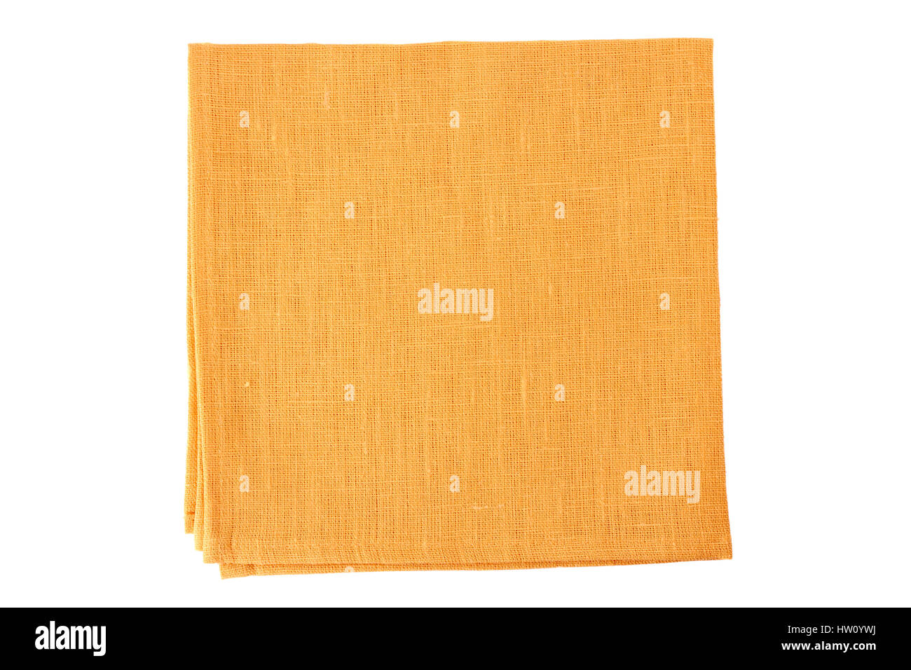 Pale orange textile napkin on white Stock Photo