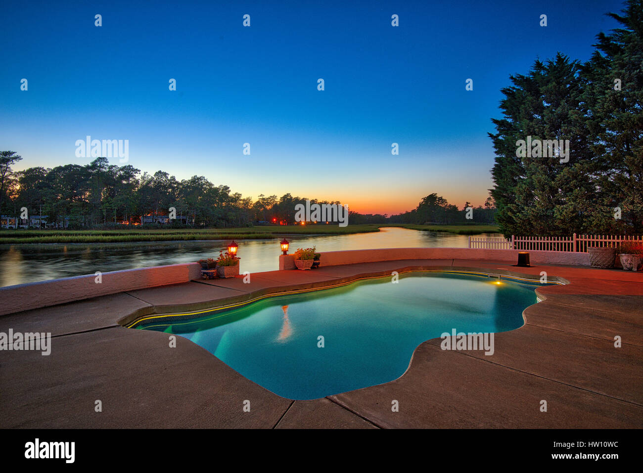 Image showcasing Outdoor private residence swimming pool Stock Photo - Alamy