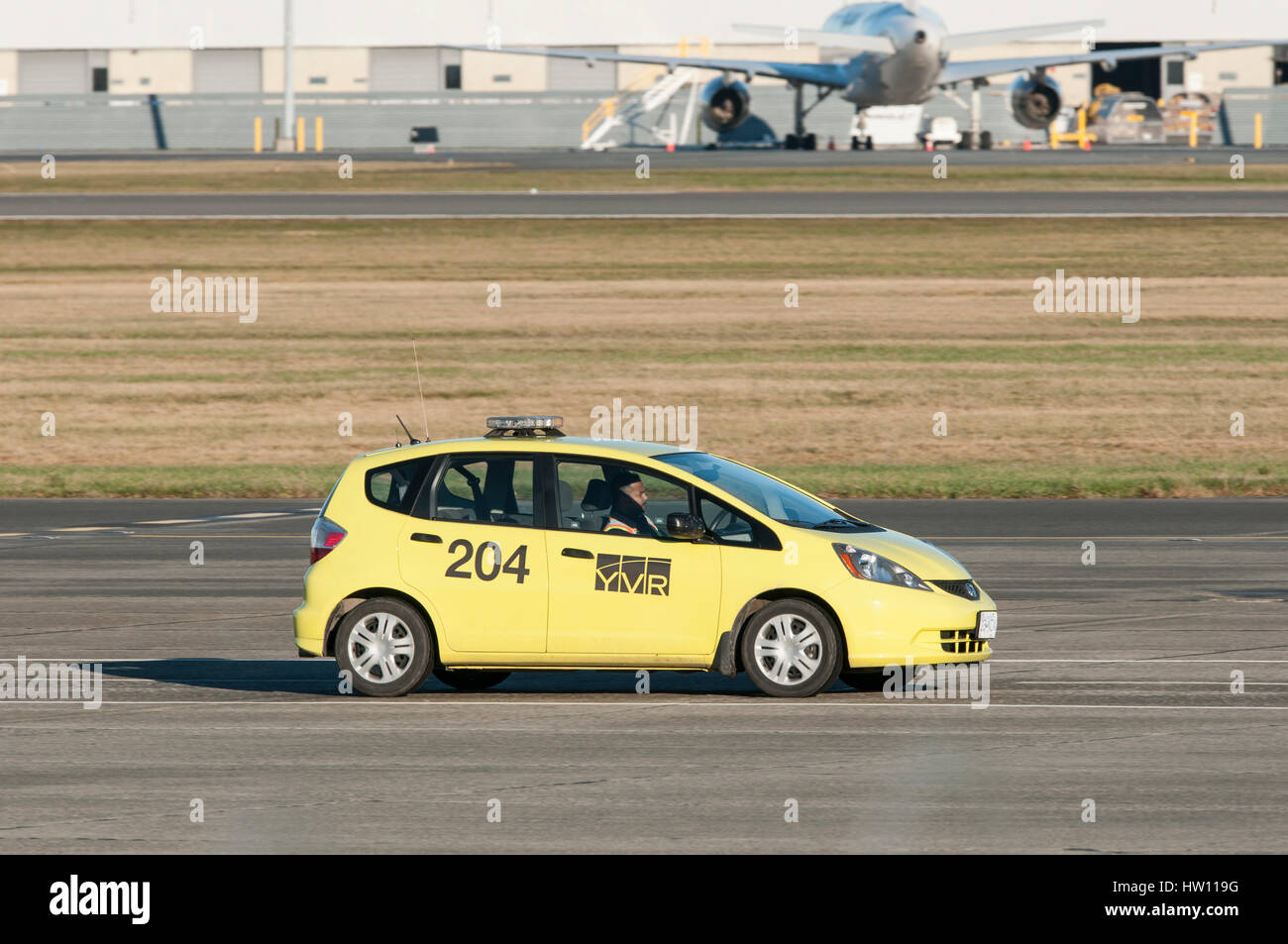 YVR security vehicle on patrol at Vancouver International Airport Stock