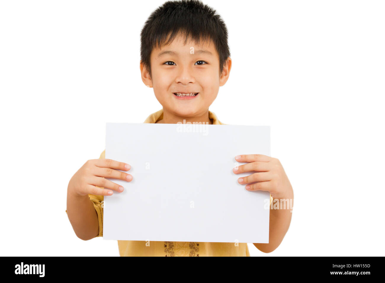 Asian Chinese Little Boy Holding blank white board Stock Photo - Alamy