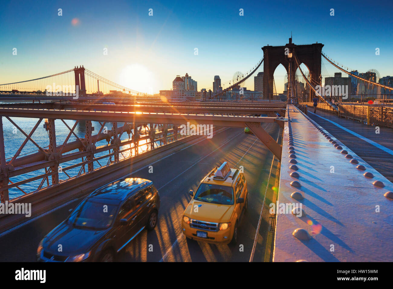 USA, New York, New York City, Brooklyn Bridge Stock Photo