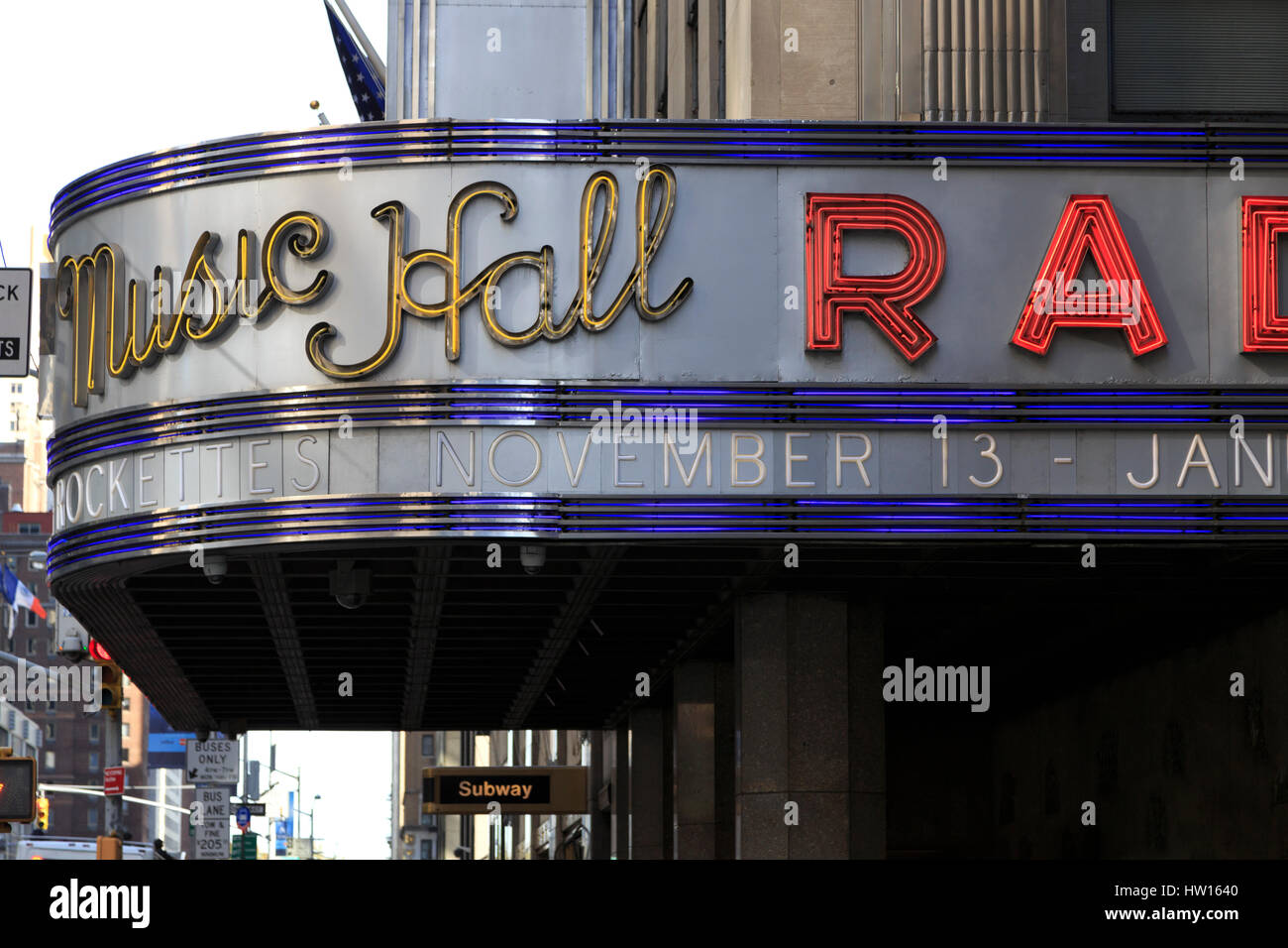 USA, New York, New York City, Manhattan, Rockefeller Center, Radio City Music Hall Stock Photo