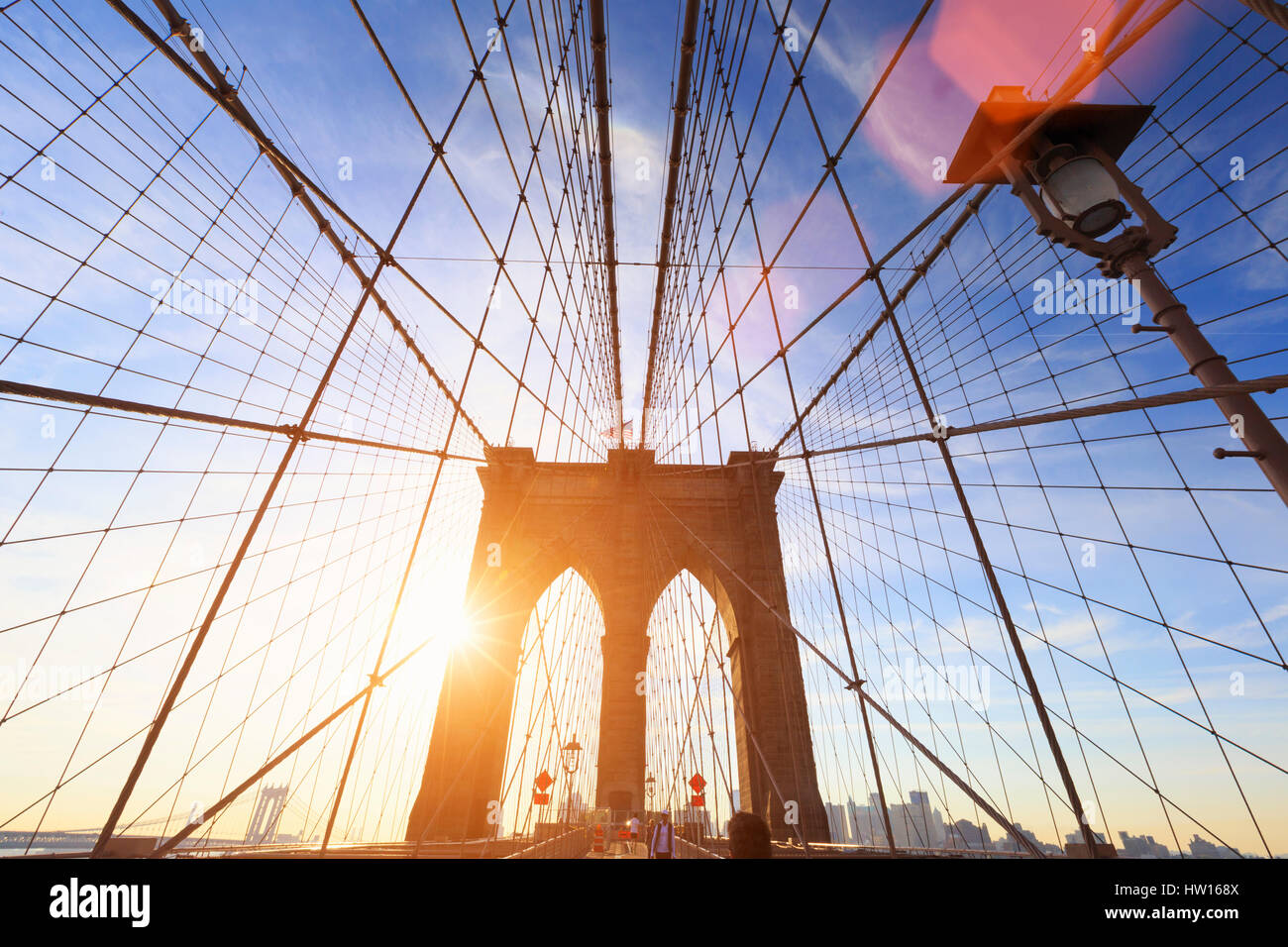 USA, New York, New York City, Brooklyn Bridge Stock Photo