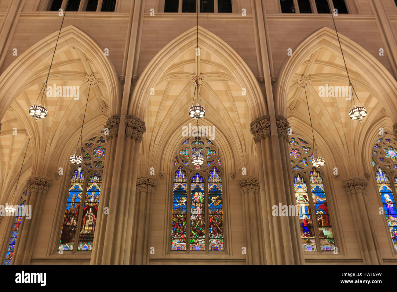 USA, New York, New York City, Manhattan, St. Patrick's Cathedral Stock Photo