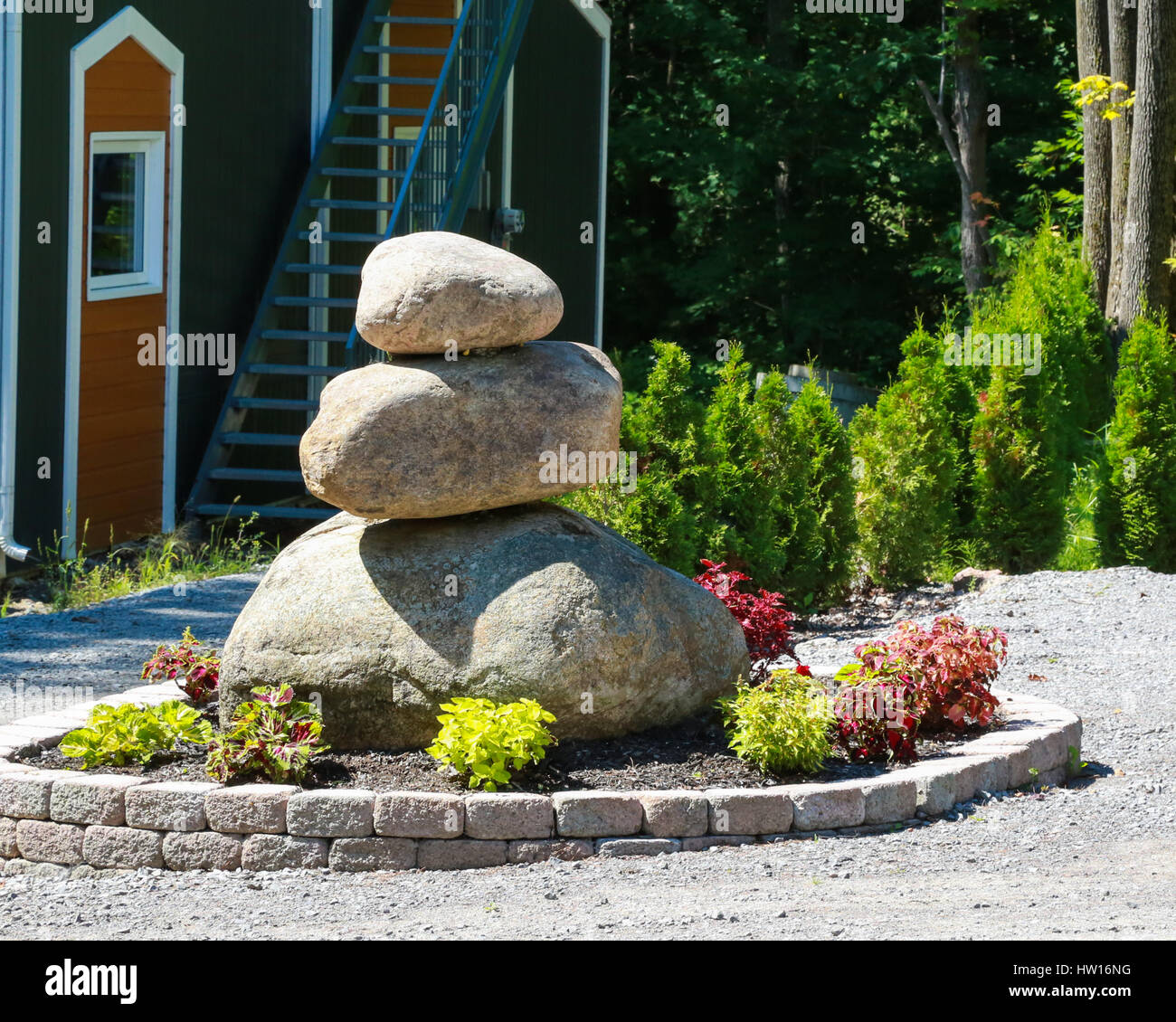 Vinyard Rocks Rock Cairn at the Vinyard Place of 3 Mills (Vignoble Domaine des 3 ...