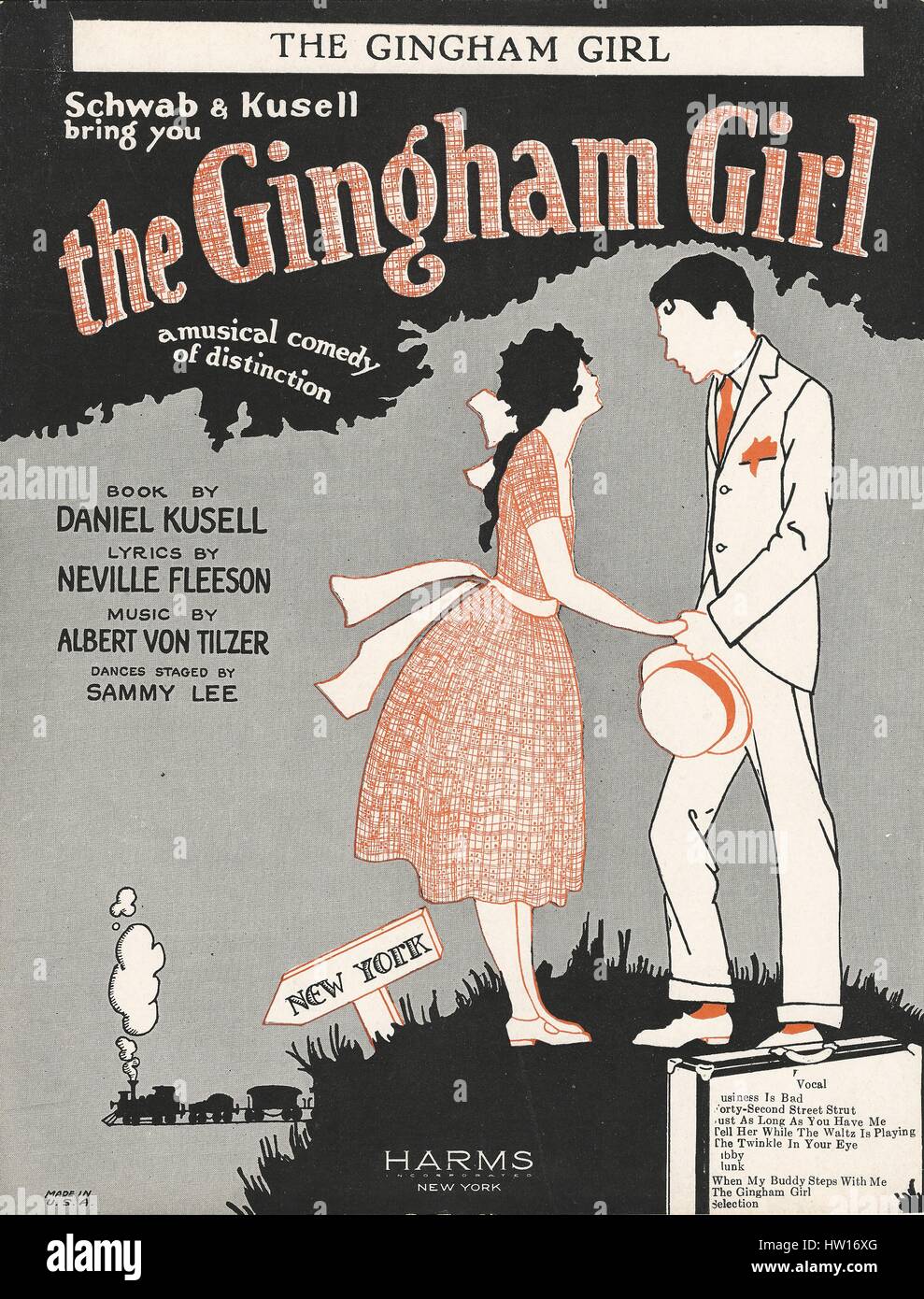 'The Gingham Girl' 1922 Musical Sheet Music Cover Stock Photo