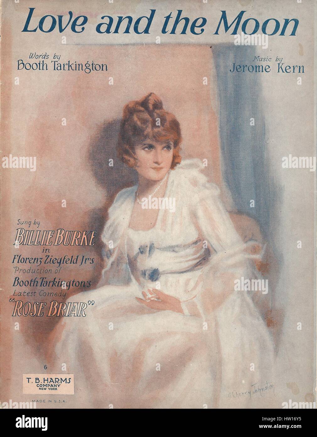 'Love and the Moon' from the 1922 Comedy 'Rose Briar' Sheet Music Cover Stock Photo