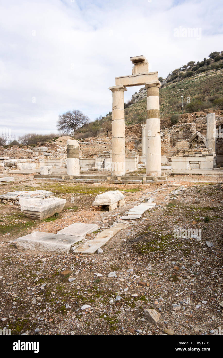 The Prytaneion in the ancient city of Ephesus in Selcuk, Turkey Stock Photo