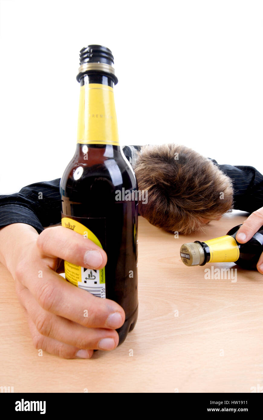 Youngster and alcohol, Jugendlicher und Alkohol Stock Photo