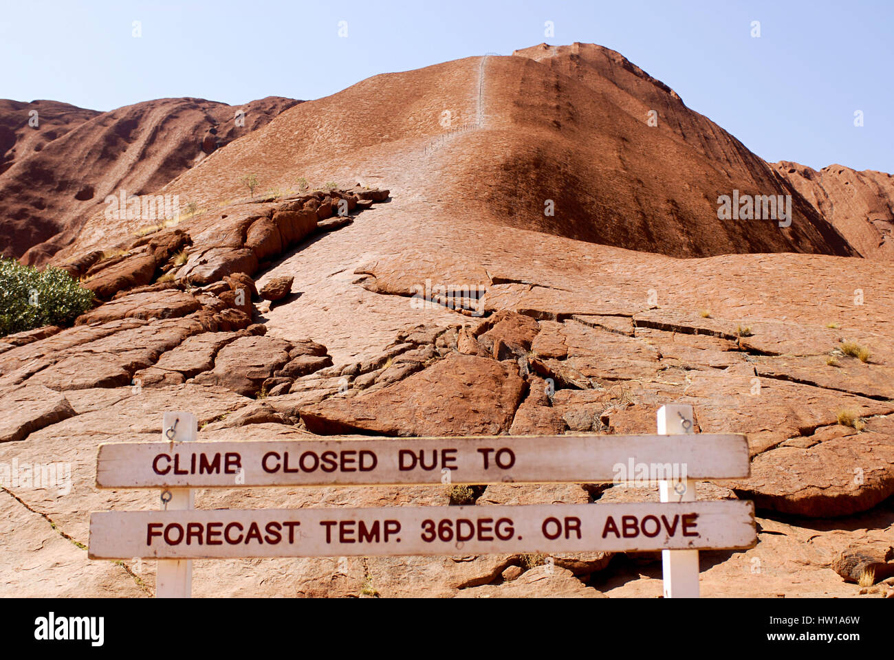 Rise closed, egg merchant's rock, Uluru, Australia, Aufstieg geschlossen, Ayers Rock (Uluru), Australien Stock Photo