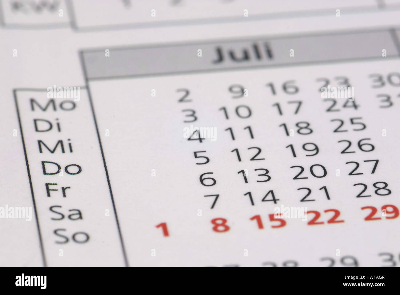 Table calendar , Tischkalender Stock Photo - Alamy