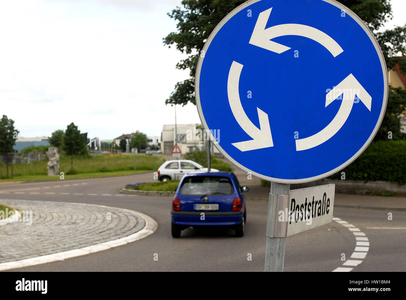 Traffic of a circle, Kreisverkehr Stock Photo