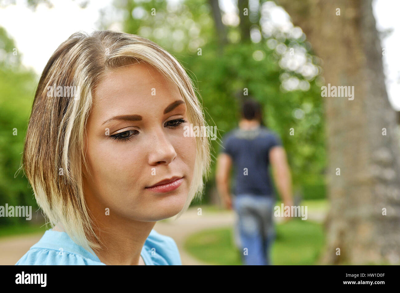 Pair in the quarrel, Paar im Streit Stock Photo