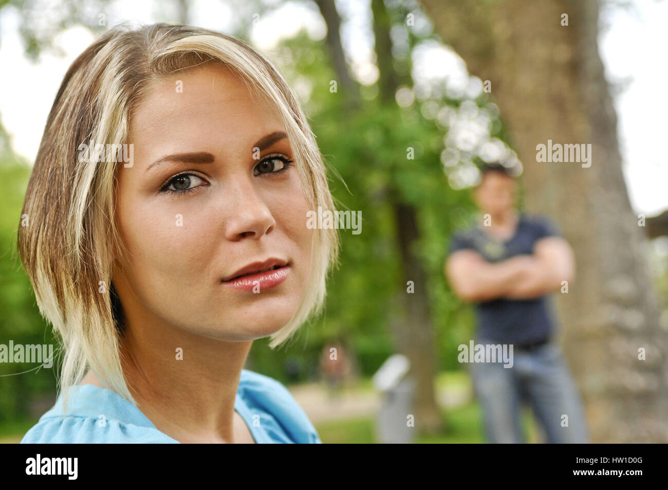 Pair in the quarrel, Paar im Streit Stock Photo