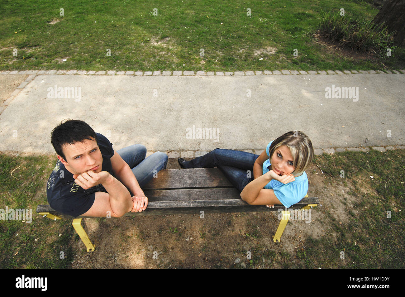 Pair in the quarrel, Paar im Streit Stock Photo