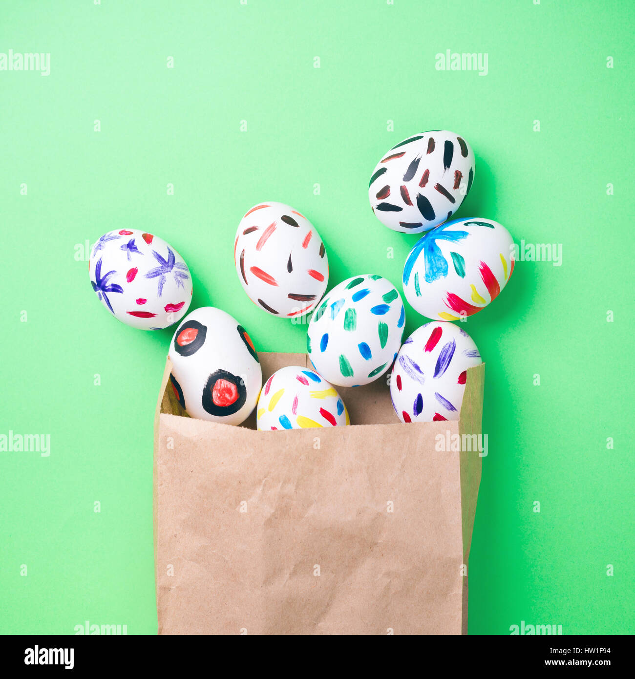 Easter eggs in a packet Stock Photo