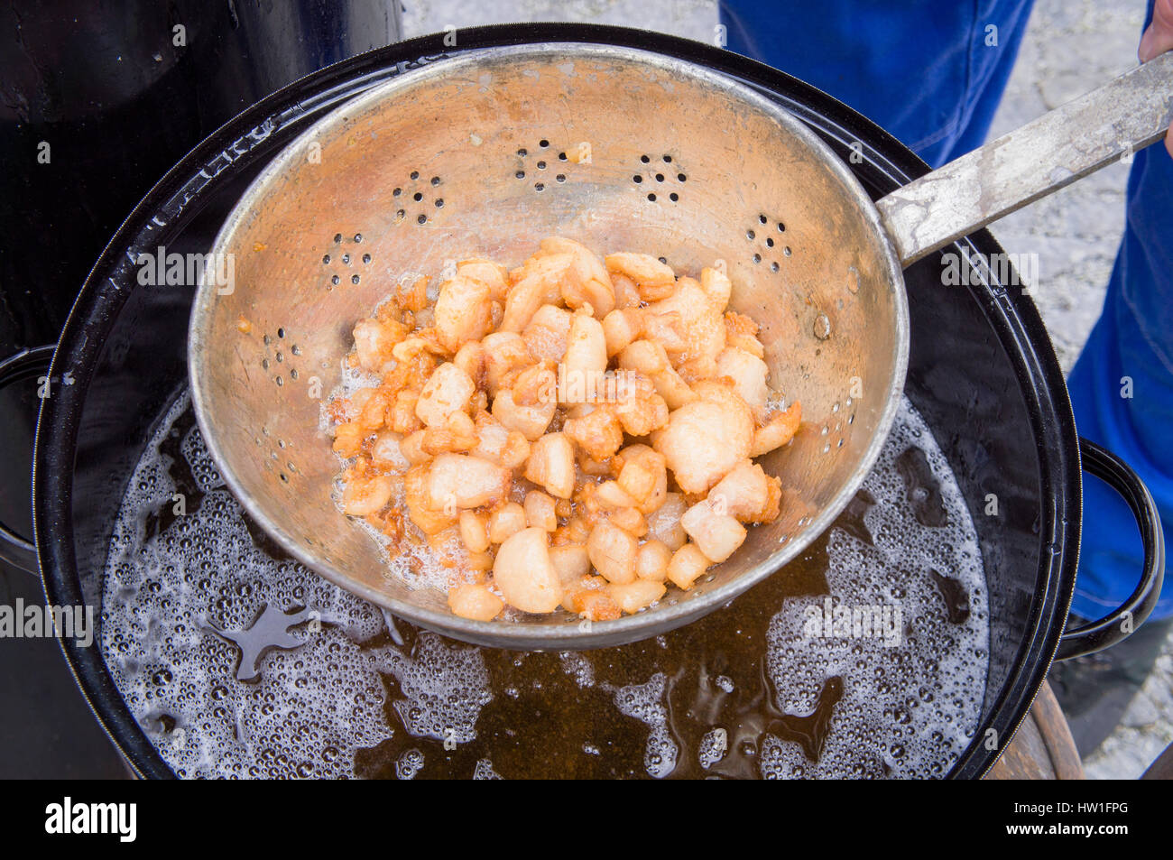 hogkilling time, raw pig lard, rendering fat, pork rind, rinds Stock
