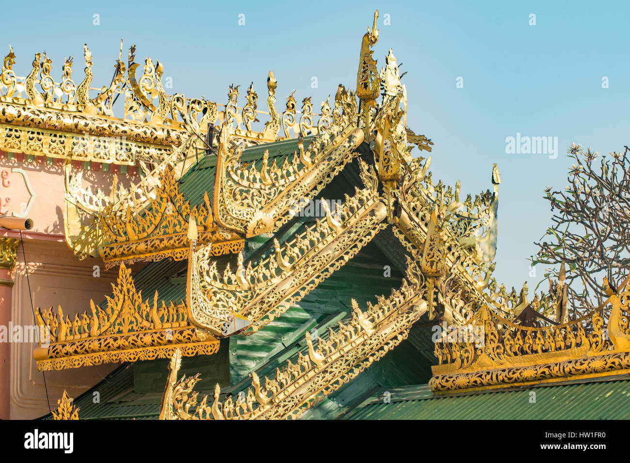 Roof of Soon-Oo-Pon-Nya-Shin Pagoda, Sagaing, Myanmar Stock Photo