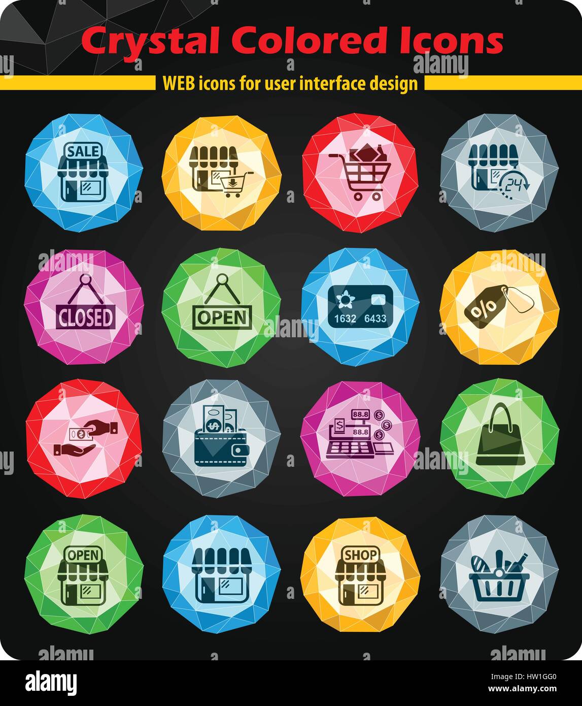 shop crystal color icons for your design Stock Vector Image & Art - Alamy