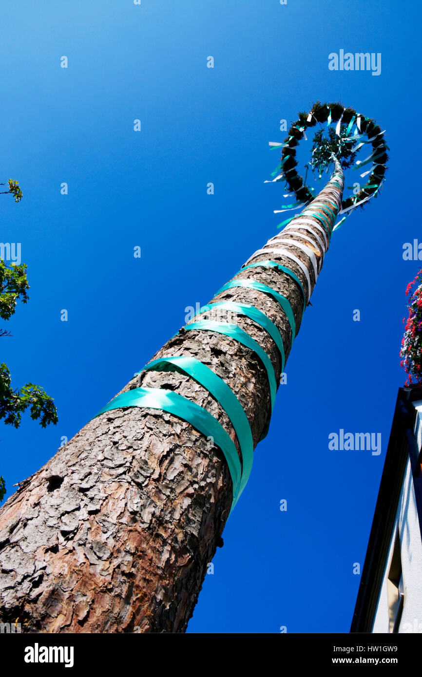 Festive Tree as used in Norther Bavaria, Germany, during a country fair. Stock Photo