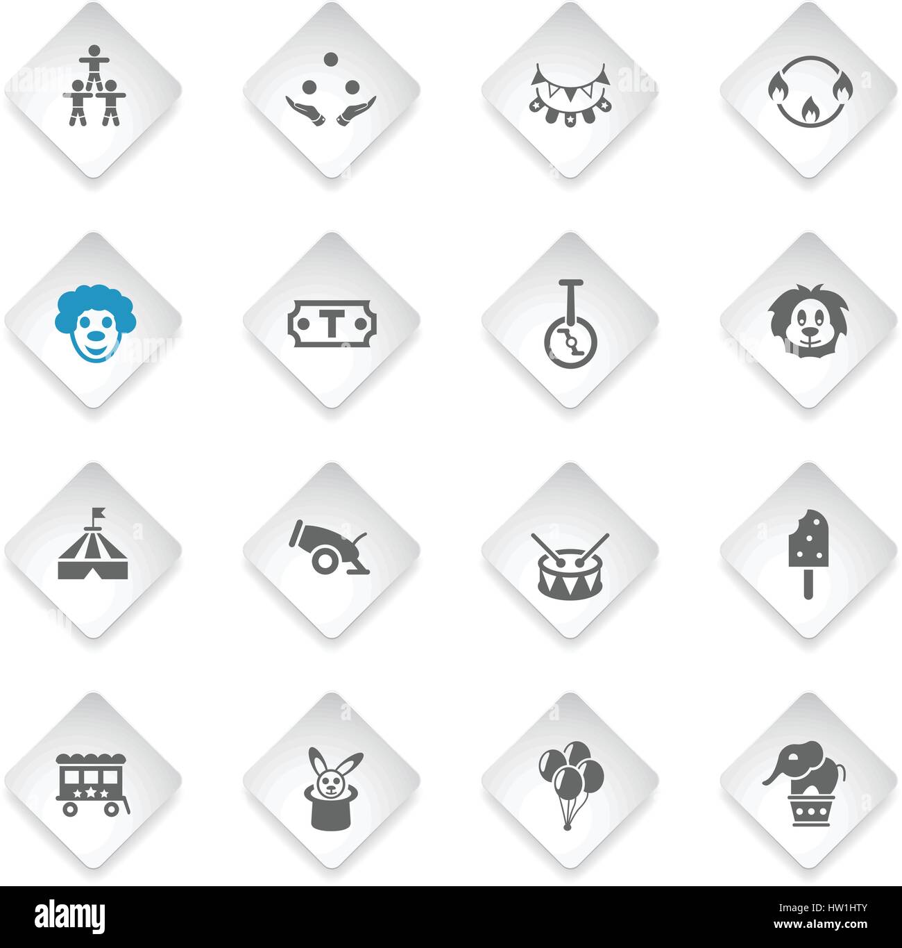circus flat web icons for user interface design Stock Vector Image ...