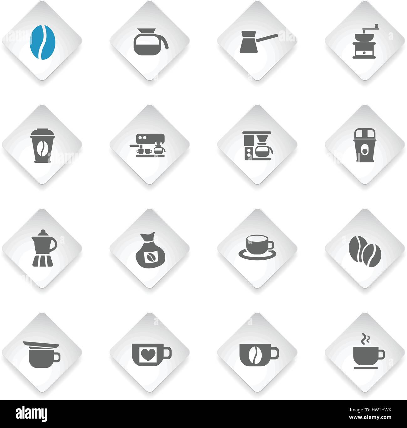 coffee flat web icons for user interface design Stock Vector Image ...