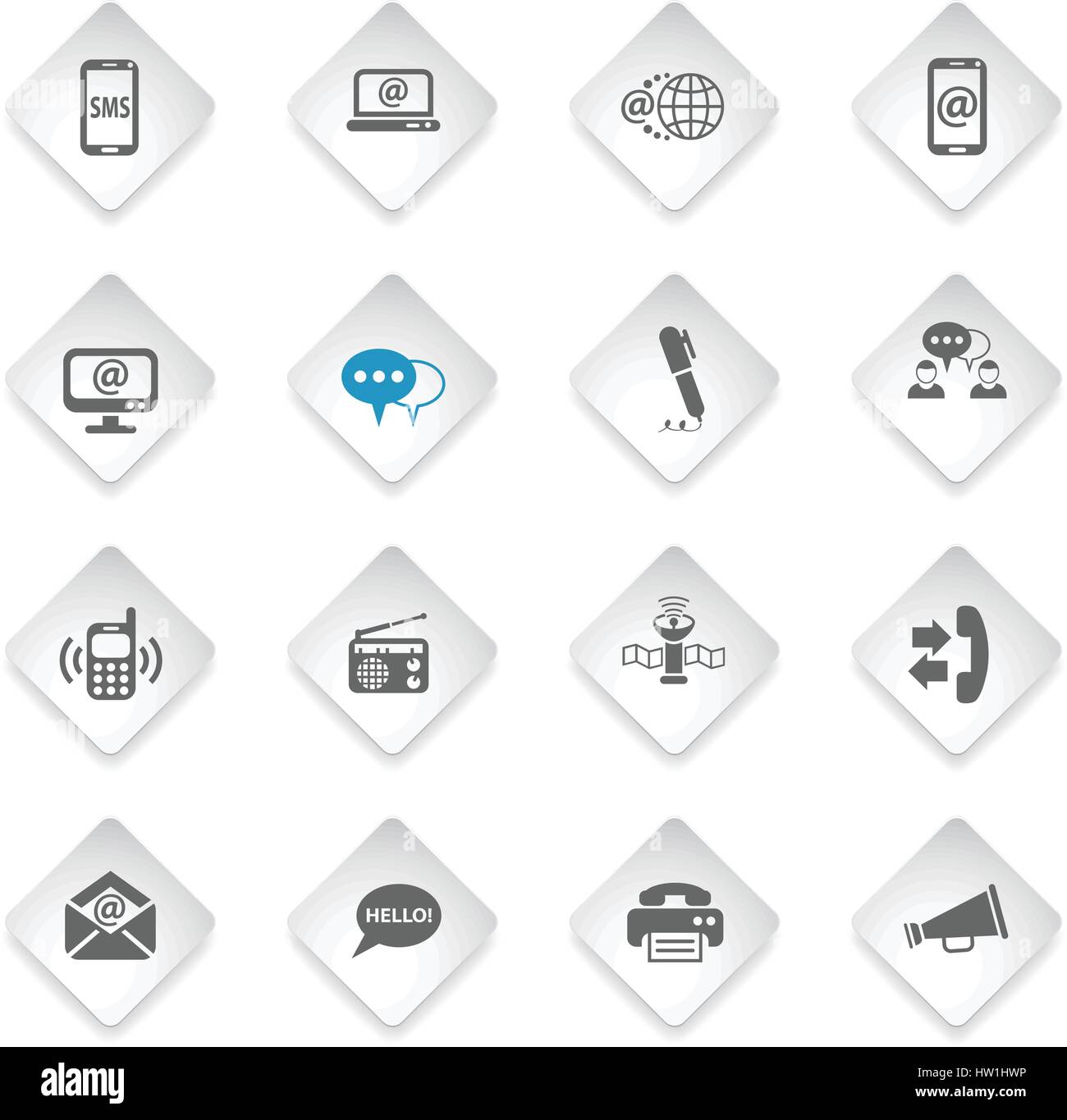 communication flat web icons for user interface design Stock Vector ...