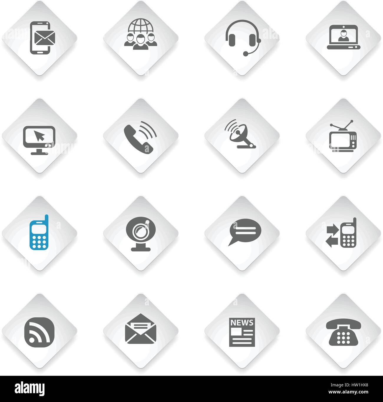 communication flat web icons for user interface design Stock Vector ...
